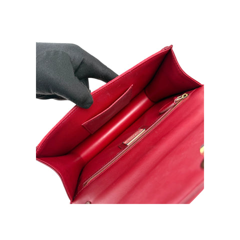 Bvlgari Leather Serpenti Diamond Red Shoulder Bag