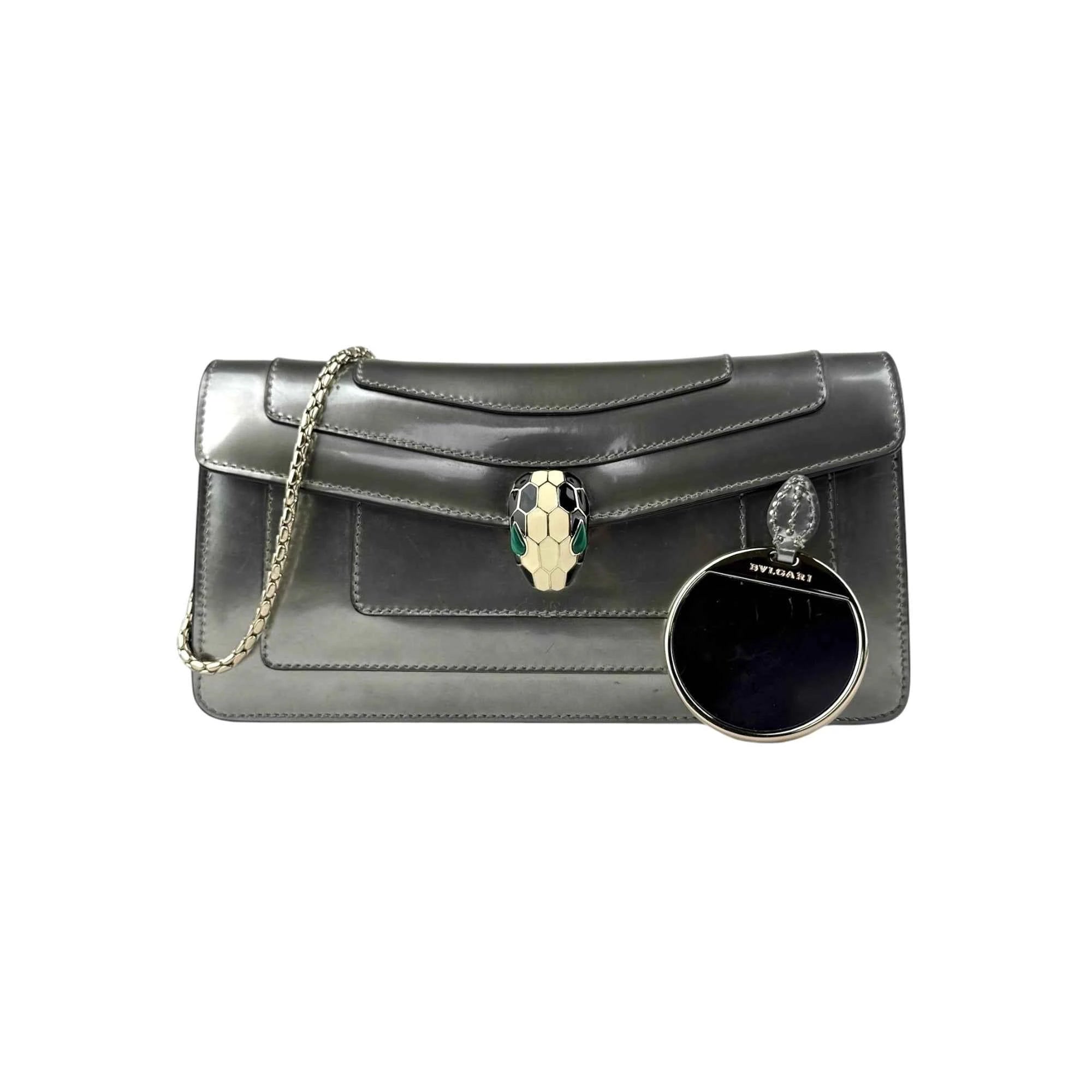 Bvlgari Serpenti Forever Metallic Chain Clutch