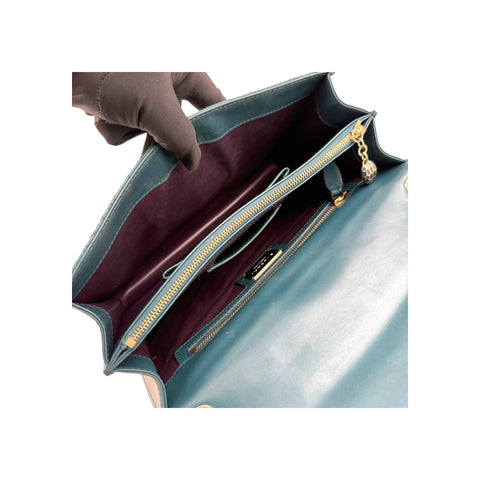 Bvlgari Teal Blue Quilted Leather Serpenti Forever Shoulder Bag