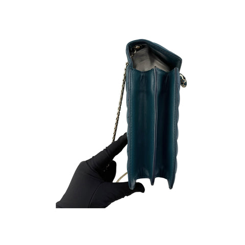 Bvlgari Teal Blue Quilted Leather Serpenti Forever Shoulder Bag