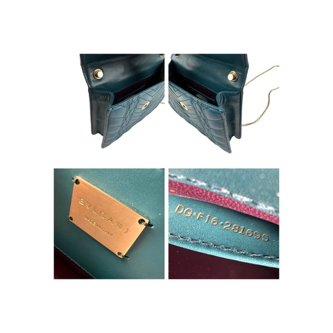 Bvlgari Teal Quilted Scaglie Leather Small Serpenti Forever Shoulder Bag