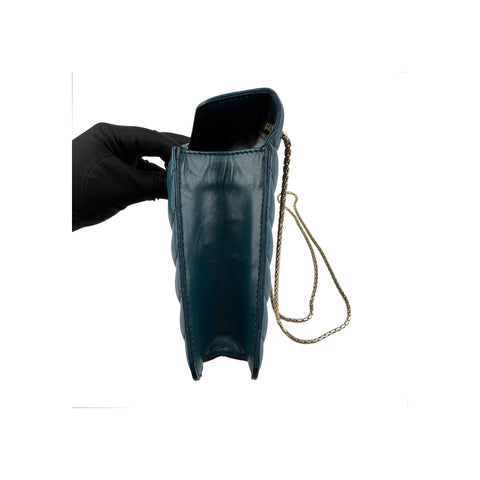 Bvlgari Teal Quilted Scaglie Leather Small Serpenti Forever Shoulder Bag