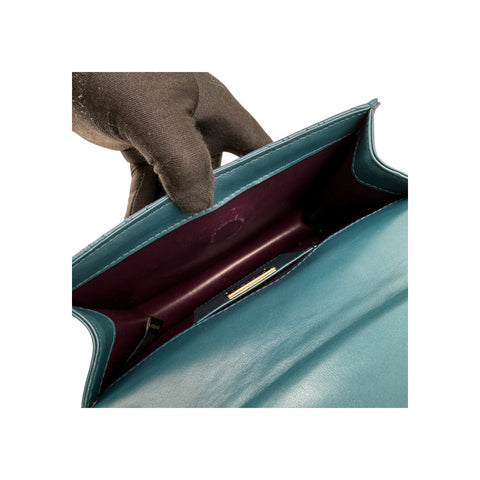 Bvlgari Teal Quilted Scaglie Leather Small Serpenti Forever Shoulder Bag