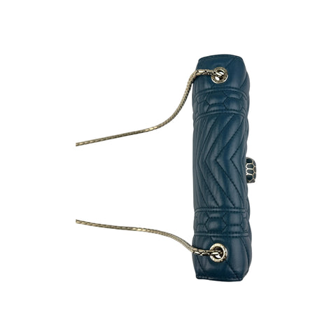 Bvlgari Teal Quilted Scaglie Leather Small Serpenti Forever Shoulder Bag