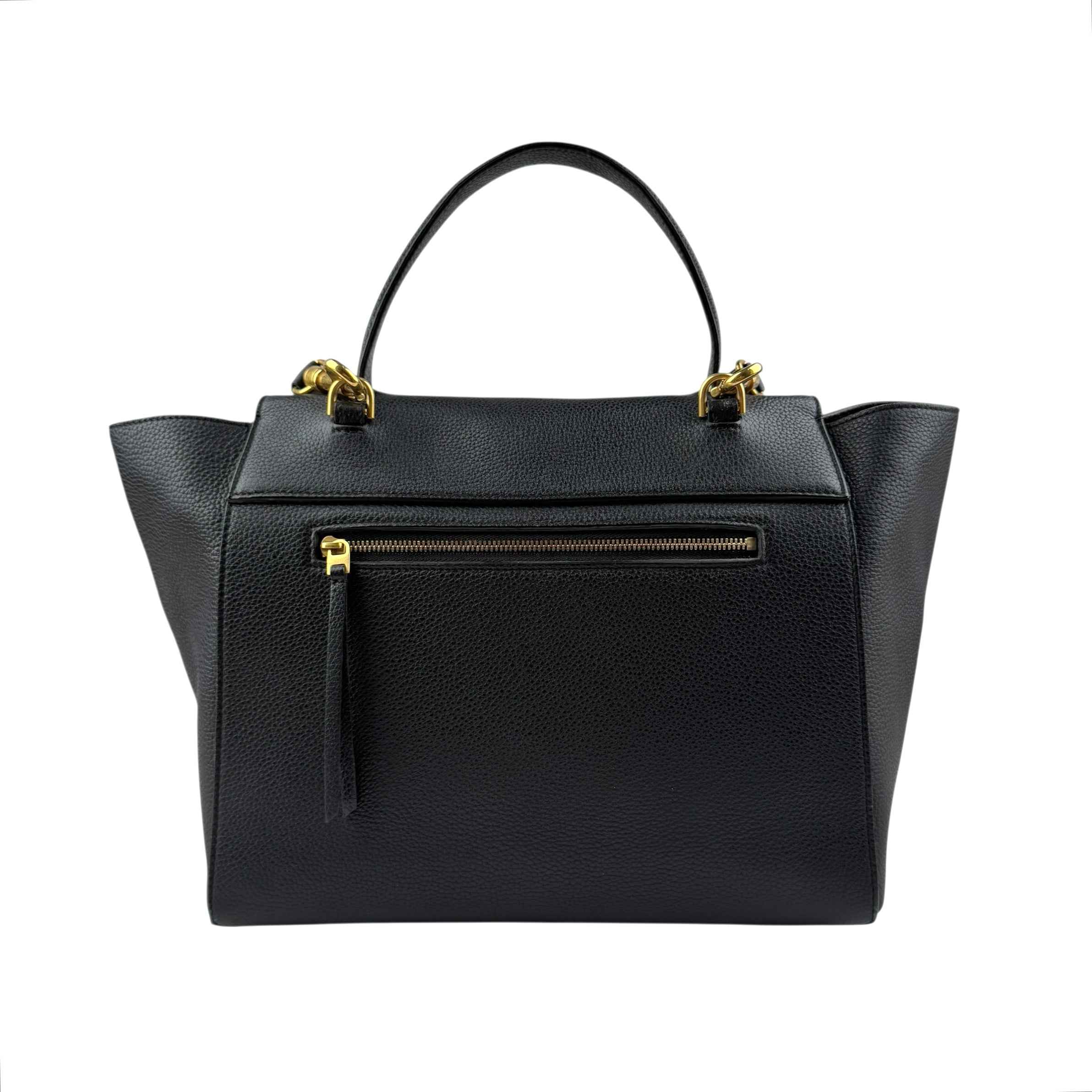 Celine Black Grained Calfskin Leather Micro Belt Bag