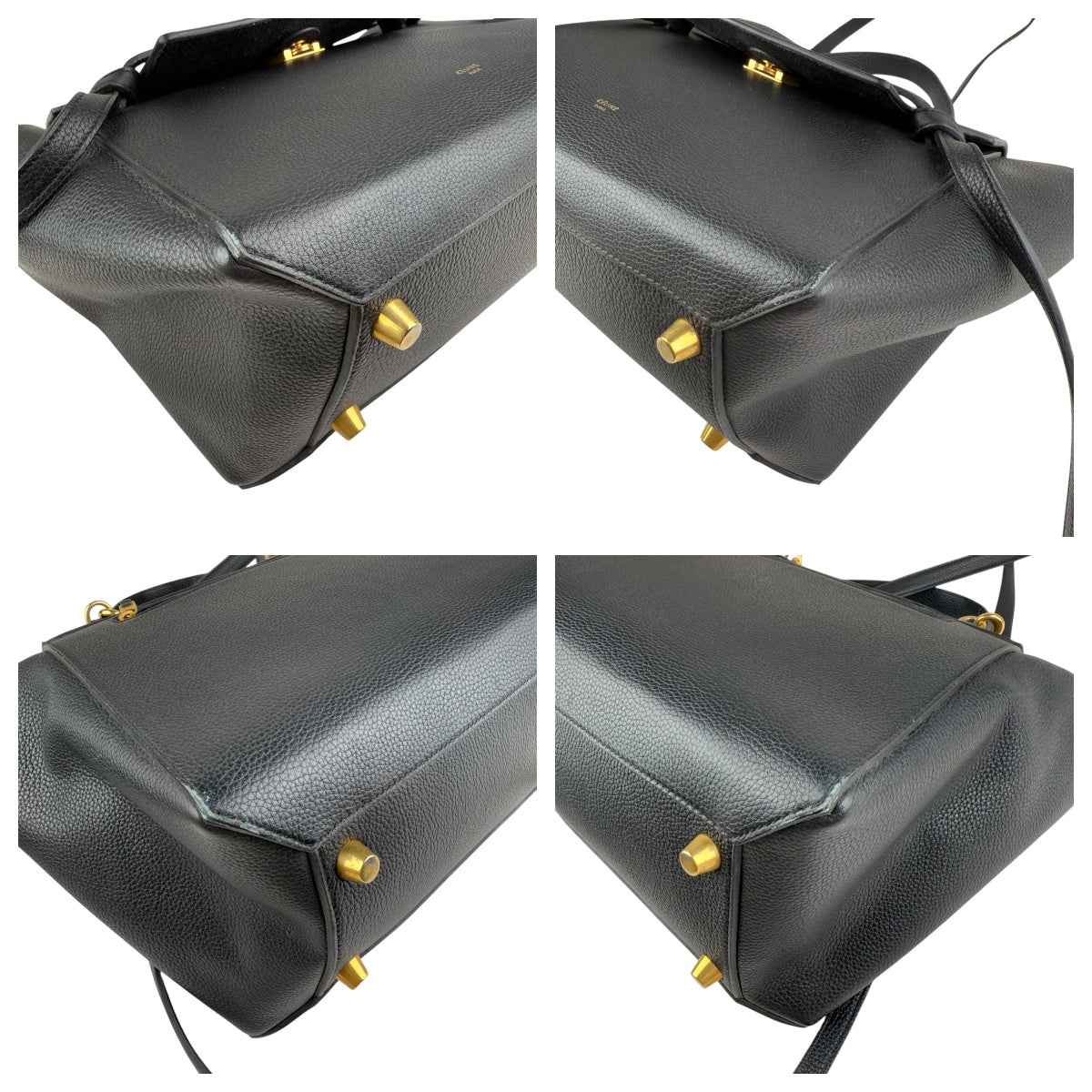 Celine Black Grained Calfskin Leather Micro Belt Bag