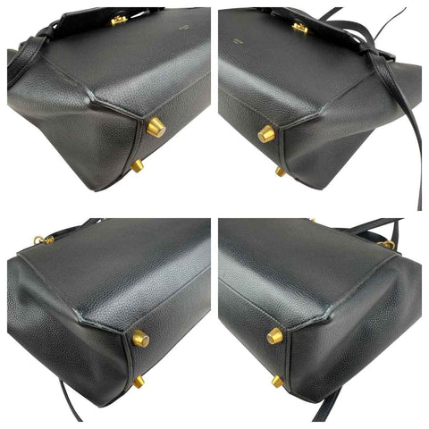 Celine Black Grained Calfskin Leather Micro Belt Bag