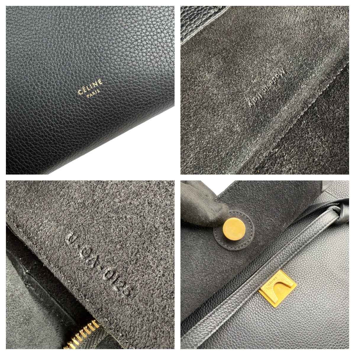 Celine Black Grained Calfskin Leather Micro Belt Bag