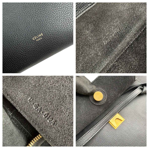 Celine Black Grained Calfskin Leather Micro Belt Bag
