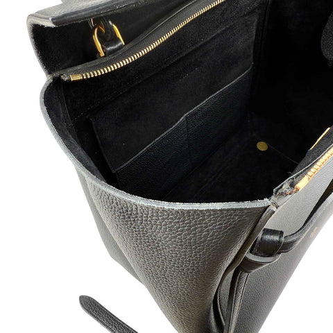 Celine Black Grained Calfskin Leather Micro Belt Bag