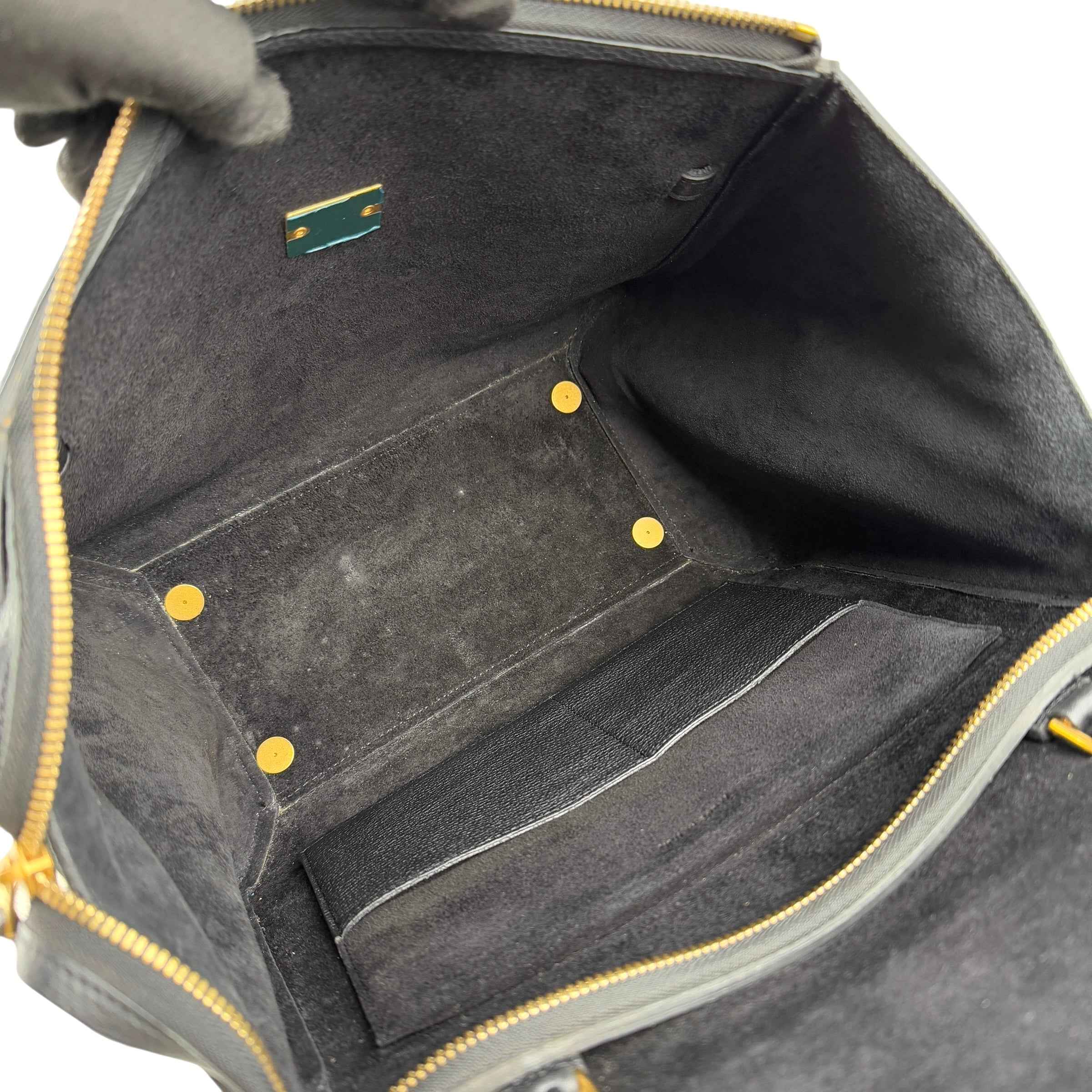 Celine Black Grained Calfskin Leather Micro Belt Bag