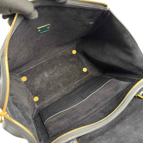 Celine Black Grained Calfskin Leather Micro Belt Bag