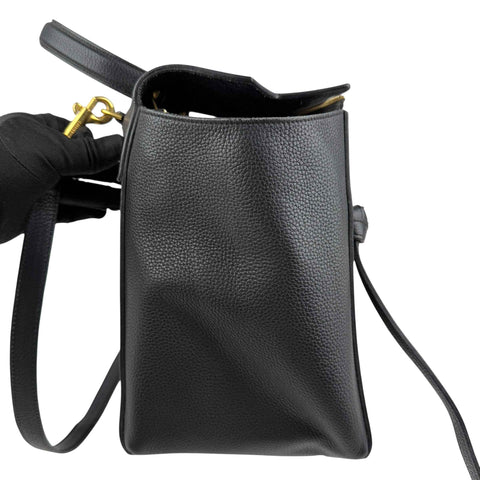 Celine Black Grained Calfskin Leather Micro Belt Bag