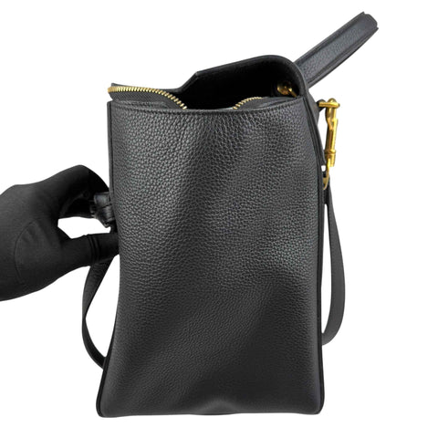 Celine Black Grained Calfskin Leather Micro Belt Bag