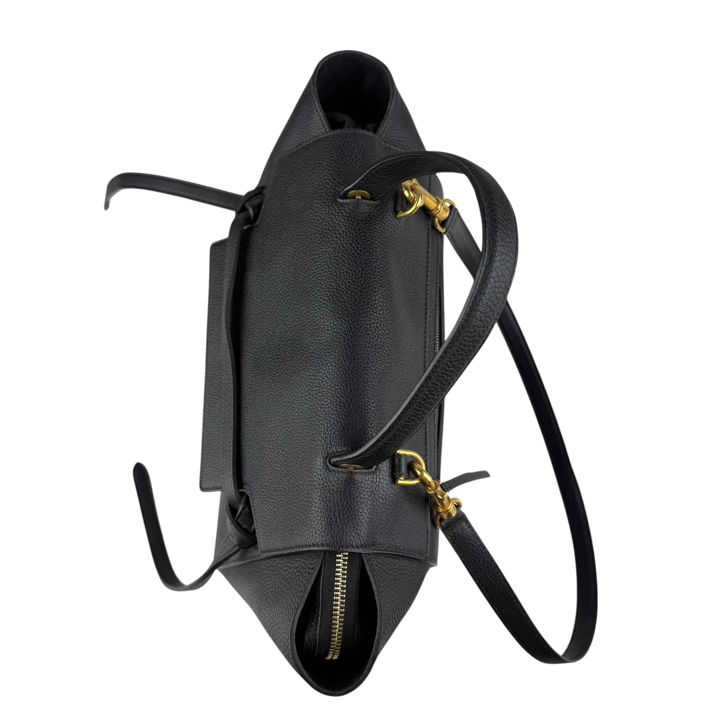 Celine Black Grained Calfskin Leather Micro Belt Bag