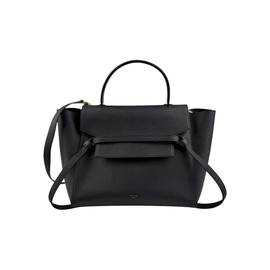 Celine Black Grained Leather Mini Belt Bag