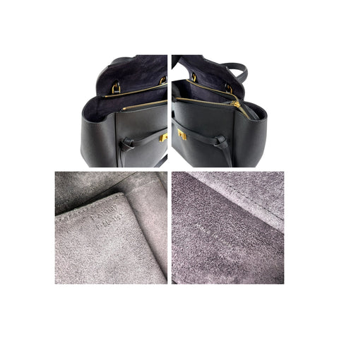 Celine Black Grained Leather Mini Belt Bag