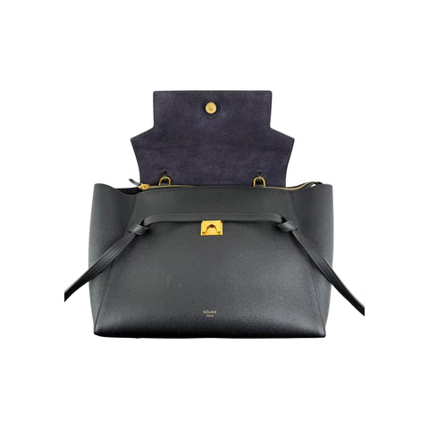 Celine Black Grained Leather Mini Belt Bag