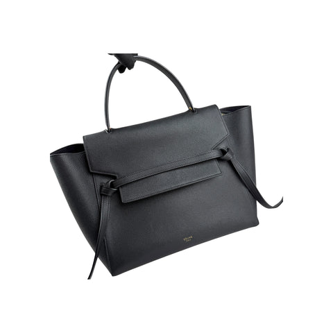 Celine Black Grained Leather Mini Belt Bag