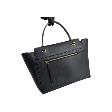 Celine Black Grained Leather Mini Belt Bag