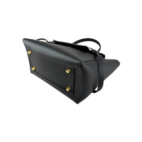 Celine Black Grained Leather Mini Belt Bag