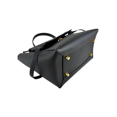 Celine Black Grained Leather Mini Belt Bag
