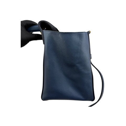 Celine Blue Grained Leather Mini Belt Bag