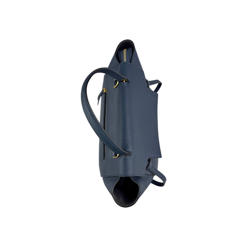 Celine Blue Grained Leather Mini Belt Bag