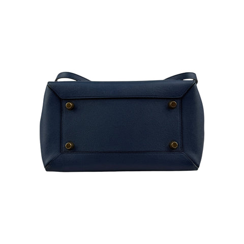 Celine Blue Grained Leather Mini Belt Bag