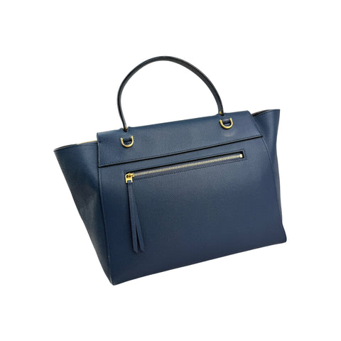 Celine Blue Grained Leather Mini Belt Bag