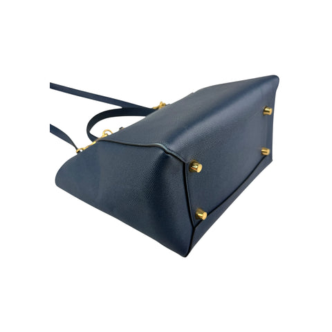 Celine Blue Grained Leather Mini Belt Bag