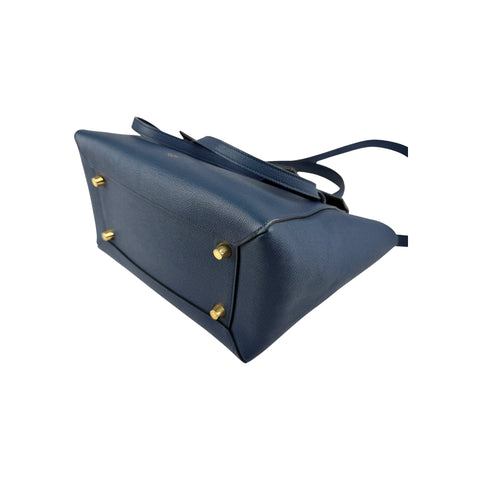 Celine Blue Grained Leather Mini Belt Bag