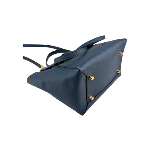Celine Blue Grained Leather Mini Belt Bag