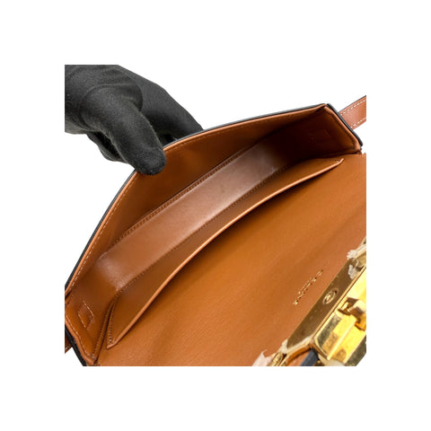 Celine Brown/Tan Triomphe Print Coated Canvas Claude Shoulder Bag