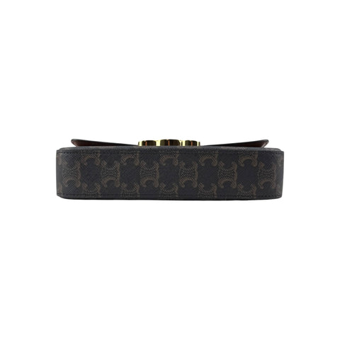 Celine Brown/Tan Triomphe Print Coated Canvas Claude Shoulder Bag