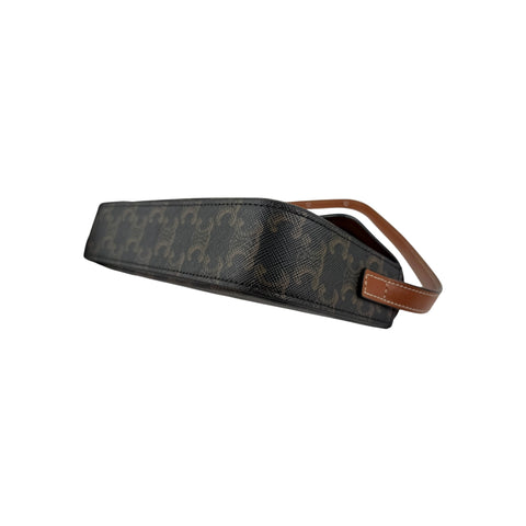 Celine Brown/Tan Triomphe Print Coated Canvas Claude Shoulder Bag