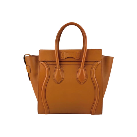 Celine Camel Leather Micro Luggage Tote Bag