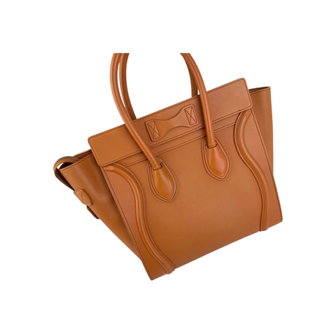Celine Camel Leather Micro Luggage Tote Bag