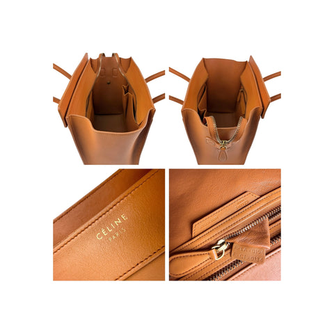 Celine Camel Leather Micro Luggage Tote Bag
