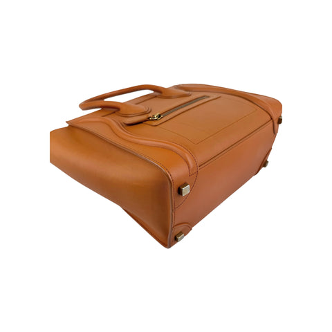 Celine Camel Leather Micro Luggage Tote Bag