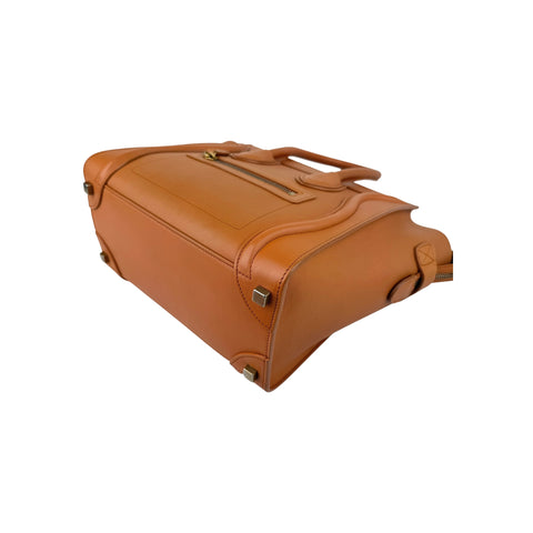 Celine Camel Leather Micro Luggage Tote Bag
