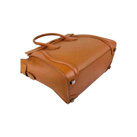 Celine Camel Leather Micro Luggage Tote Bag