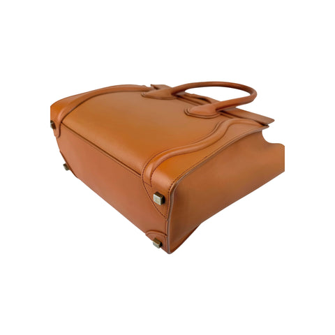 Celine Camel Leather Micro Luggage Tote Bag