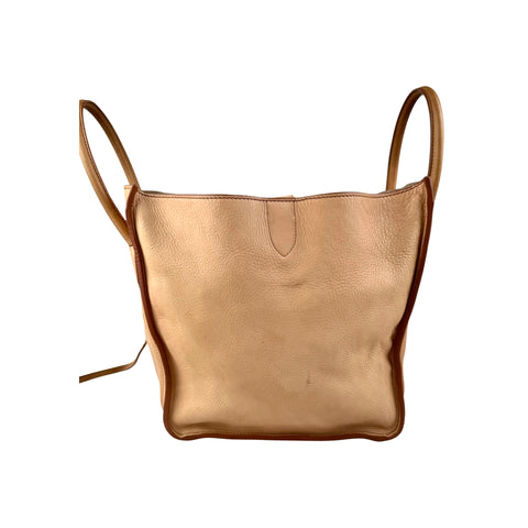 Celine Dark Beige Leather Medium Phantom Luggage Tote Bag
