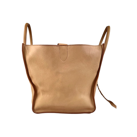 Celine Dark Beige Leather Medium Phantom Luggage Tote Bag
