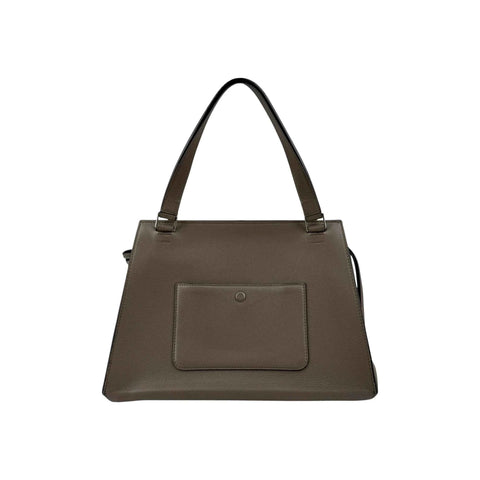 Celine Dark Grey Smooth Calfskin Leather Edge Shoulder Bag