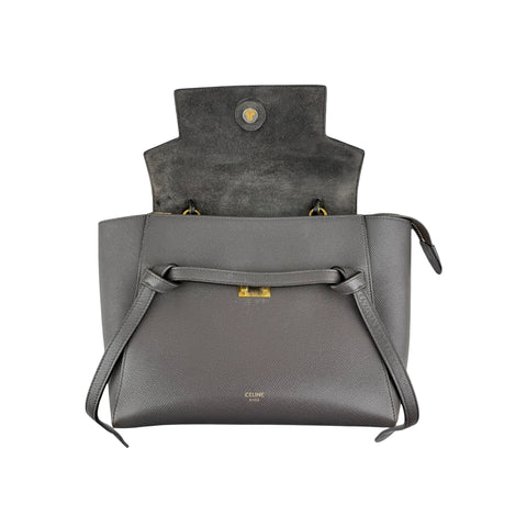 Celine Grey  Grained Calfskin Leather Micro Belt Bag