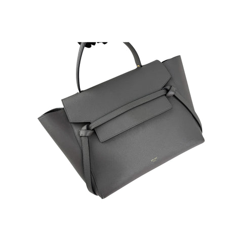 Celine Grey Grained Calfskin Leather Mini Belt Bag