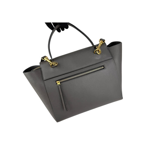 Celine Grey Grained Calfskin Leather Mini Belt Bag