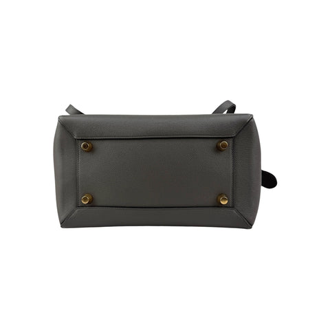 Celine Grey Grained Calfskin Leather Mini Belt Bag